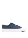 Paul Smith Painted-eyelet Low-top Canvas Sneakers In Blue