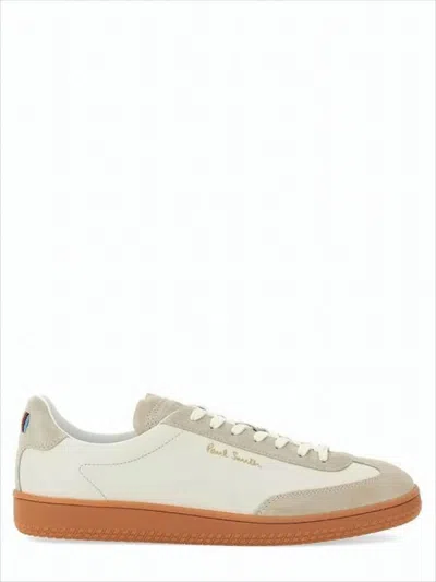 Paul Smith Low-top Sneakers With Suede Overlays And Multicolor Stripes In White