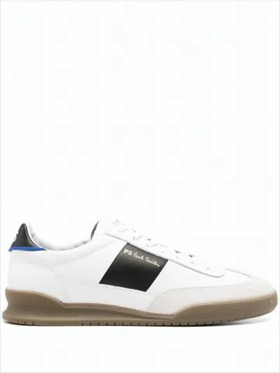 Paul Smith Low-top White Leather Sneakers With Contrasting Panels