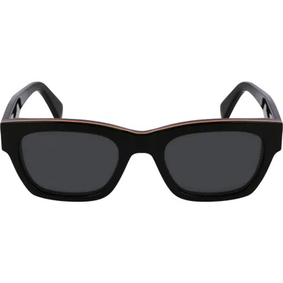 Paul Smith Loxham 52mm Modified Rectangular Sunglasses In Black Multi Stripes