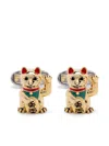 Paul Smith Lucky Gold Cat Cufflinks In Gold
