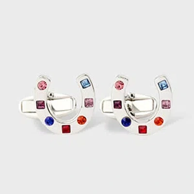 Paul Smith 'lucky Horseshoe' Cufflinks Multicolour In Orange