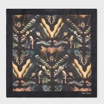 Paul Smith 'lumiere' Print Pocket Square Black