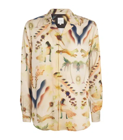 Paul Smith Lumiere Print Shirt In Beige