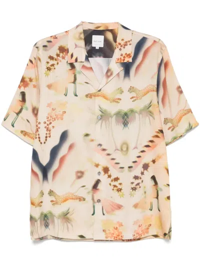 Paul Smith Lumiere-print Shirt In Beige