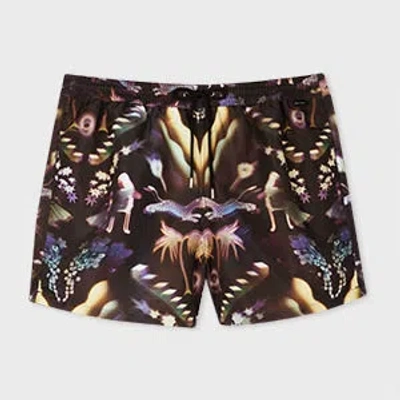 PAUL SMITH 'LUMIERE' PRINT SWIM SHORTS BROWN
