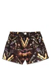 Paul Smith 'lumiere' Print Swim Shorts Brown In Brown
