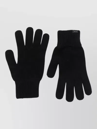 Paul Smith Luxurious Cashmere Gloves Featuring Ribbed Cuffs In Black