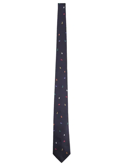 Paul Smith Luxurious Silk Tie For Men In Blue