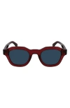 Paul Smith Lyford 48mm Small Modified Rectangular Sunglasses In Transparent Burgundy