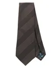 Paul Smith Men Striped Tie 8cm Tonal Stripes In Brown