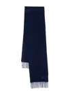 Paul Smith Men Scarf Plain Cashmere In Blue