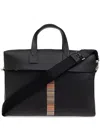 Paul Smith Leather Signature Stripe Briefcase In Schwarz