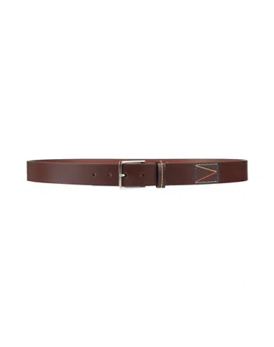 Paul Smith Man Belt Dark Brown Size 38 Leather In Purple