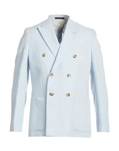 Paul Smith Man Blazer Pastel Blue Size 44 Linen
