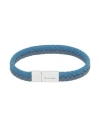 Paul Smith Man Bracelet Blue Size - Cow Leather, Zinc, Copper In Gold