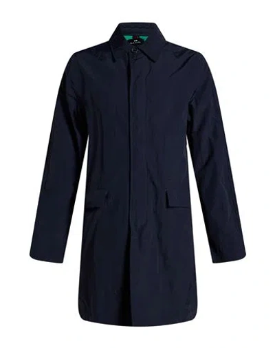Paul Smith Man Overcoat & Trench Coat Midnight Blue Size L Recycled Nylon
