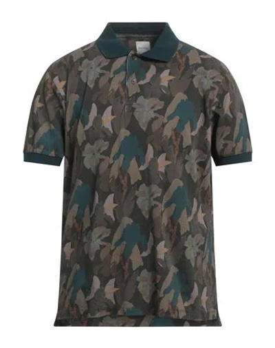 Paul Smith Man Polo Shirt Military Green Size L Cotton