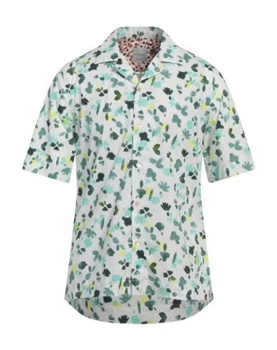 Paul Smith Man Shirt Green Size M Cotton In Multi