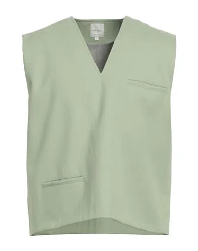 Paul Smith Man Shirt Sage Green Size L Wool, Elastane
