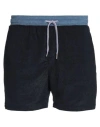 Paul Smith Man Shorts & Bermuda Shorts Midnight Blue Size M Polyester In Black
