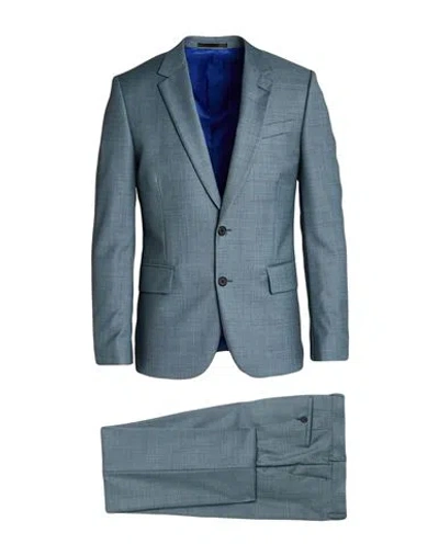 Paul Smith Man Suit Slate Blue Size 44 Wool