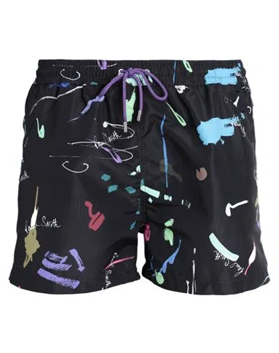 Paul Smith Man Swim Trunks Black Size Xl Recycled Polyester, Polyester