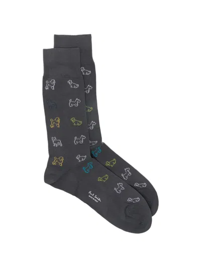 Paul Smith Mario Dog-motif Socks In Gray