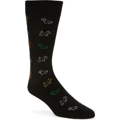 Paul Smith Mario Dogs Dress Socks In Black