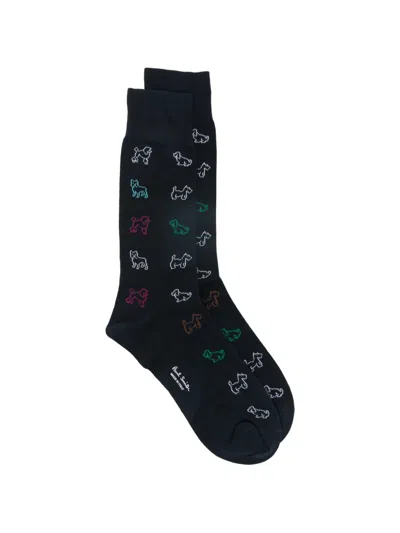 Paul Smith Mario Dogs-print Socks In Blue