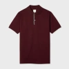Paul Smith Maroon 'signature Stripe' Trim Polo Shirt Red