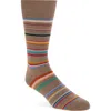 Paul Smith Cotton-blend Marl Stripe Socks In Brown