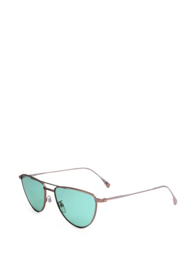 Paul Smith Matte-finish Geometric-frame Sunglasses In Green