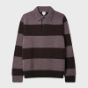 Paul Smith Mauve Block Stripe Knitted Polo Sweater Purple In Purple