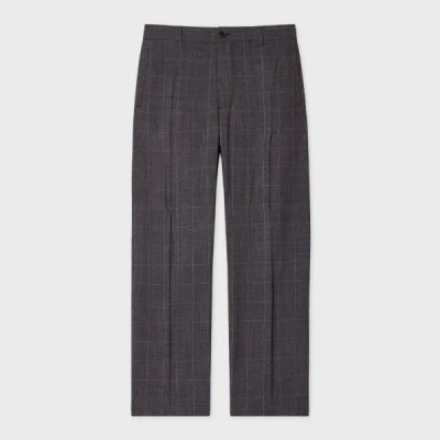 Paul Smith Mauve Check Stretch-wool Trousers Purple In Gray