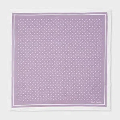 Paul Smith Mauve Cotton Polka Dot Pocket Square Purple