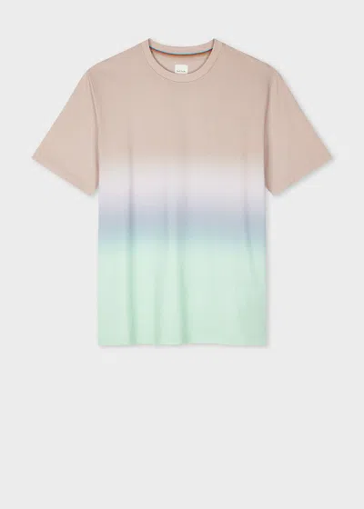 Paul Smith Mauve 'hazy Stripe' Print T-shirt Purple