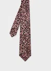 Paul Smith Mauve Leopard Print Silk Tie Pink In Pink