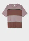 Paul Smith Mauve Stripe Knitted T-shirt Purple In Purple