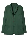 Paul Smith Dark Green Overdyed Marl Wool Three-button Blazer In Green