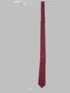 Paul Smith Slim Tie Patterned Fabric Embroidered Tip In Red