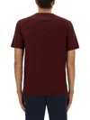Paul Smith Burgundy Integrated Rib Cotton T-shirt Red
