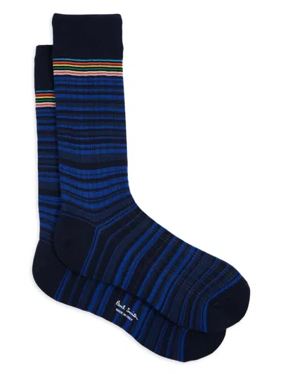 Paul Smith Men's 2-pack Maury Signature Shadow Stripe Socks In Black