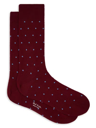 Paul Smith Men's 2-pack Naveen Polka Dot Cotton-blend Crew Socks In Multi