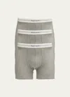 Paul Smith 3 Pack Mens Plain Trunks With Script Logo Waistband In Gray