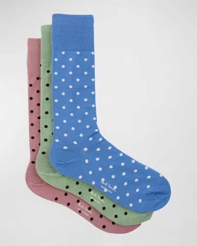 Paul Smith Men's 3-pack Polka Dot Socks In Multi