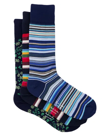 Paul Smith Men's 3-pack Seasonal Stripe Socks In Multi
