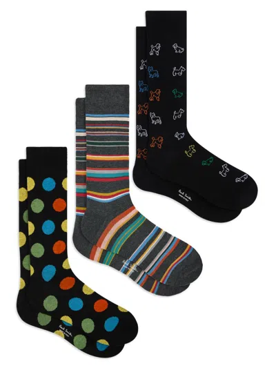 Paul Smith Men's 3-pack Variety Patterns Socks In Multi