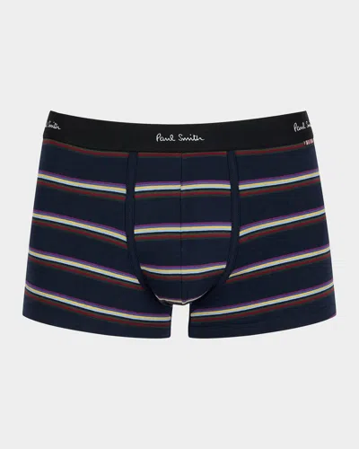 Paul Smith Men & Apos;s Kyle Striped Stretch-cotton Boxer Brief In Navy