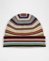 Paul Smith Patterned Intarsia-knit Virgin-wool Beanie In Multi